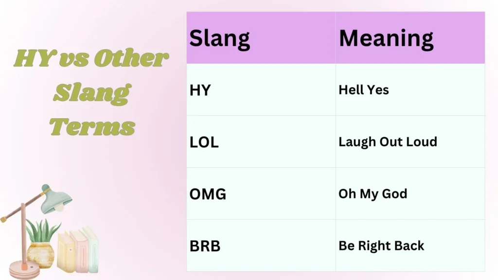 HY vs Other Slang Terms