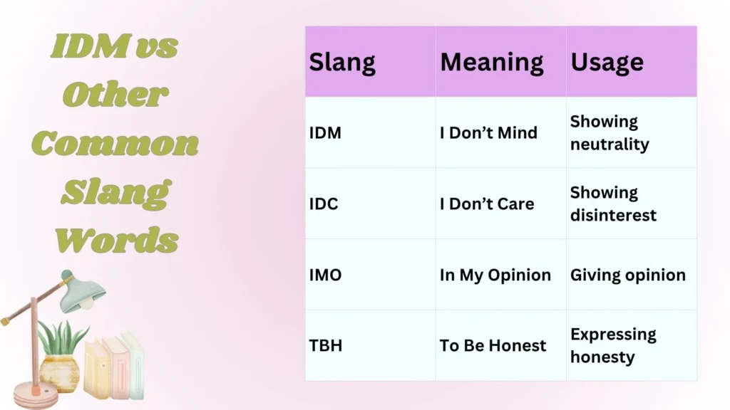 IDM vs Other Common Slang Words