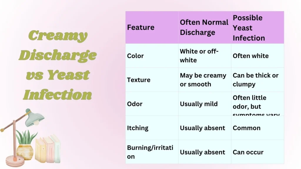 Creamy Discharge vs Yeast Infection