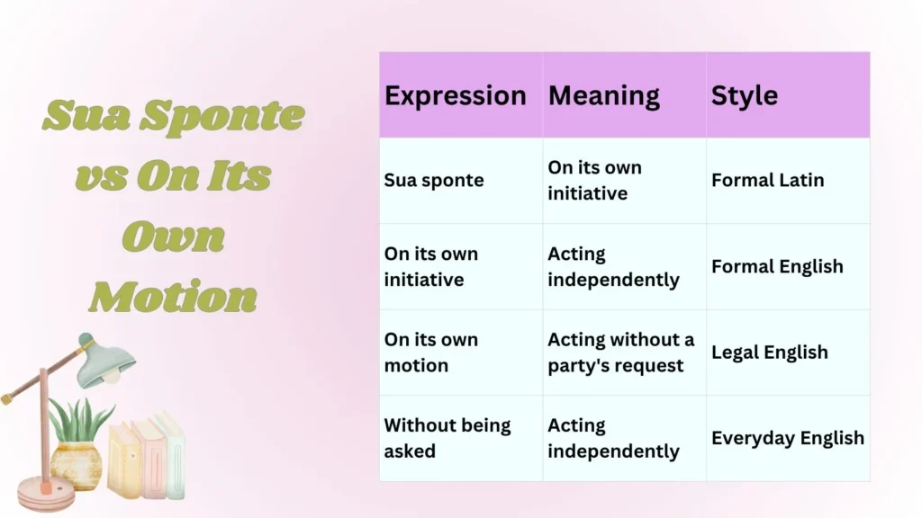 Sua Sponte vs On Its Own Motion