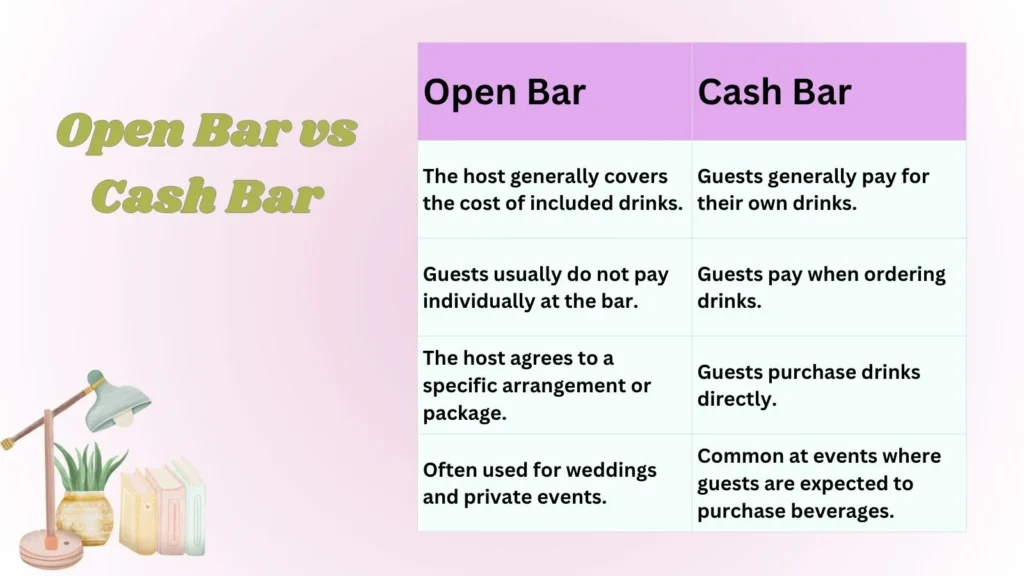 Open Bar vs Cash Bar